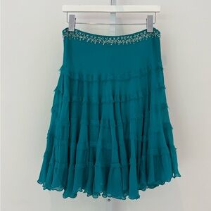 YA-YA FLIRTY ST. TROPEZ TEAL SKIRT PETITE NWOTS!